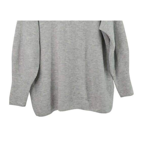 Halogen V-Neck Sweater Ribbed Cozy Lond Sleeve Gray Size 1 - Picture 9 of 9